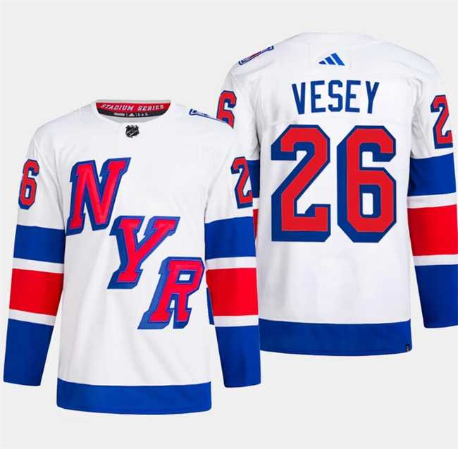 Mens New York Rangers #26 Jimmy Vesey White 2024 Stadium Series Stitched Jersey Dzhi->new york rangers->NHL Jersey